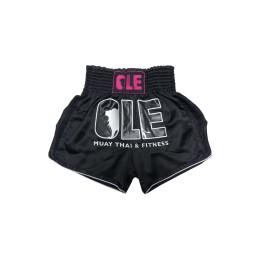 Customized men's black boxing pants with printed and embroidered logo, elasticated trousers design, inverted U forks OLE MUAY THAI & FITNESS Martial019 Customized men's black boxing pants with printed and embroidered logo, elasticated trousers design, inverted U forks OLE MUAY THAI & FITNESS Martial019